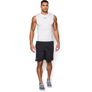 Men's UA HeatGear Armour Sleeveless Compression Shirt - White (100)